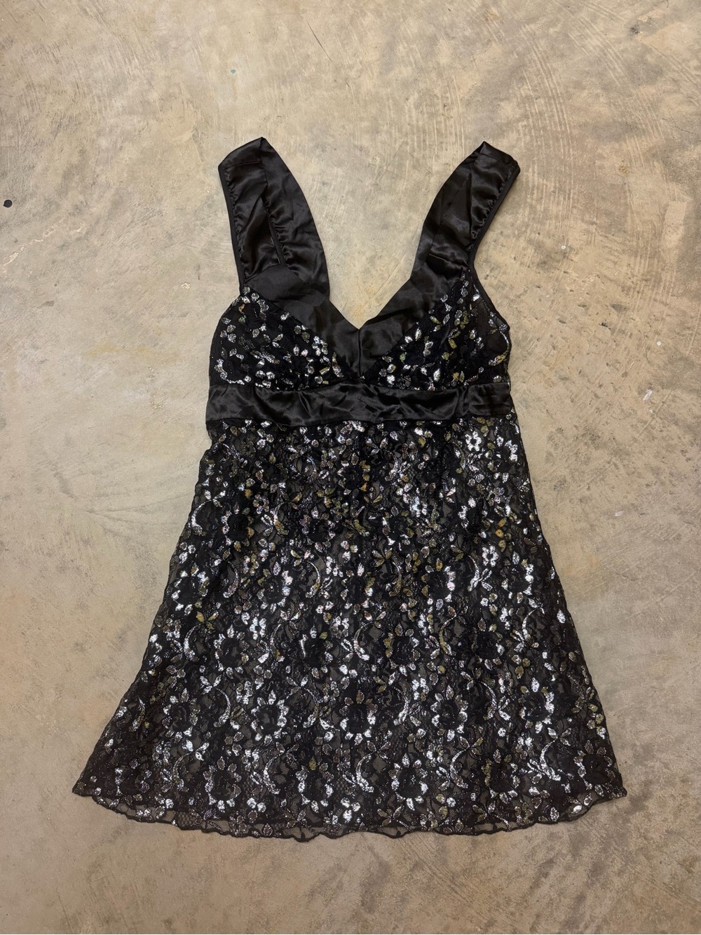 Black Lace V-Neck slip dress